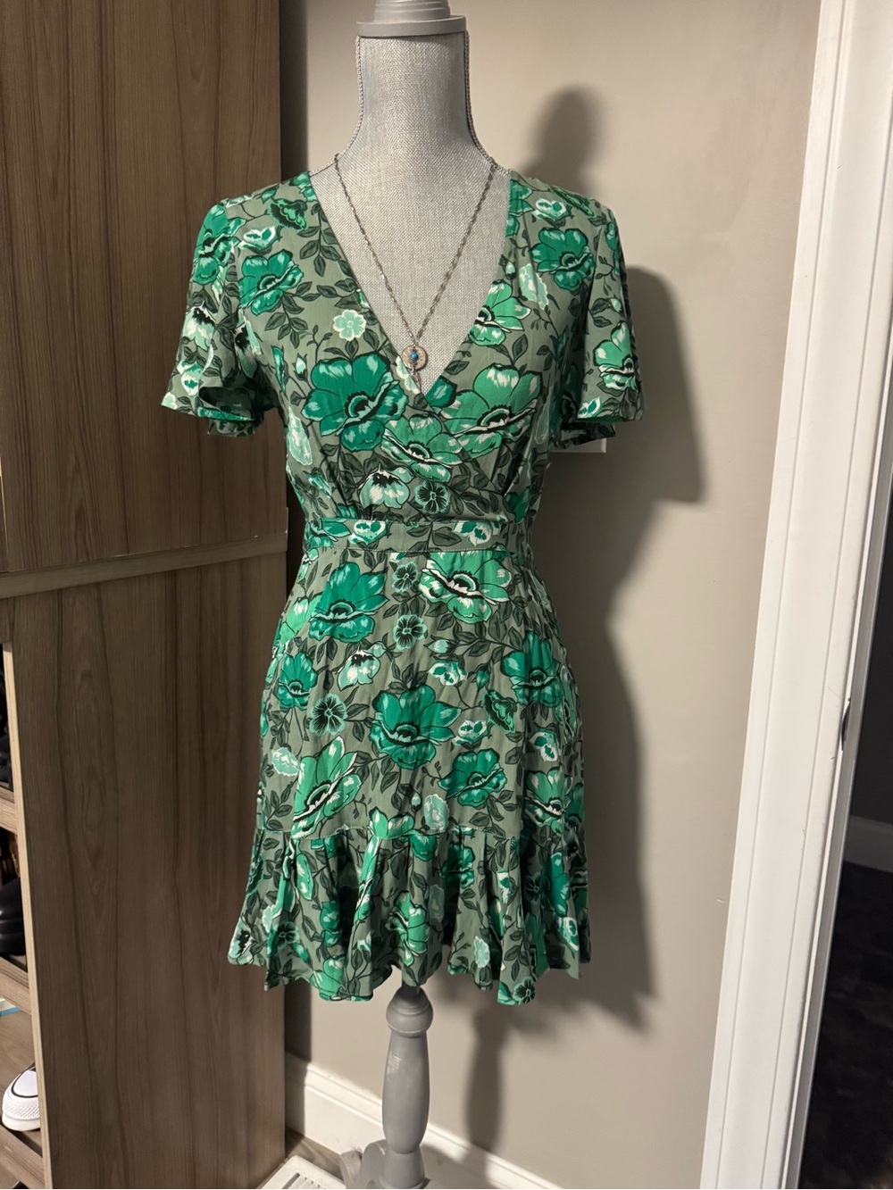 Spell Green Floral Winona Mini Dress